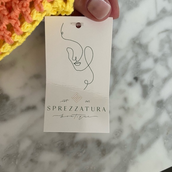 Miss Sparkling - COLORFUL SUMMER CROCHET TASSEL TRIM TOP xl nwt - Picture 9 of 9